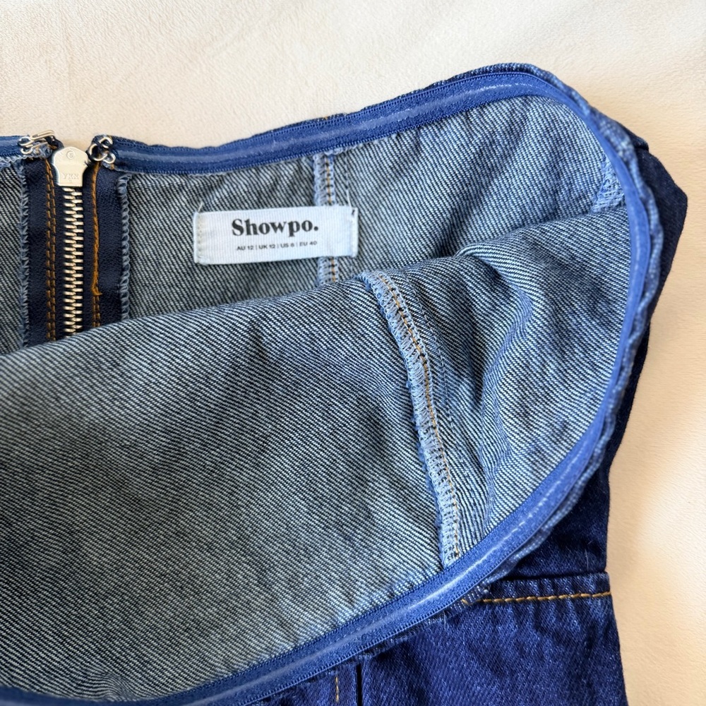 SHOWPO STRAPLESS LONGLINE DENIM TUBE TOP - Picture 6 of 6
